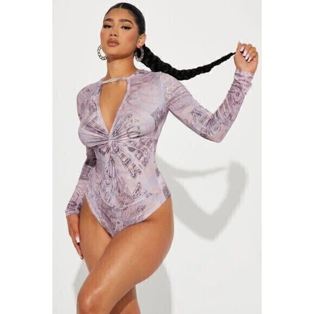 Conversational Print Cut Out Bodysuit Size S RefM023